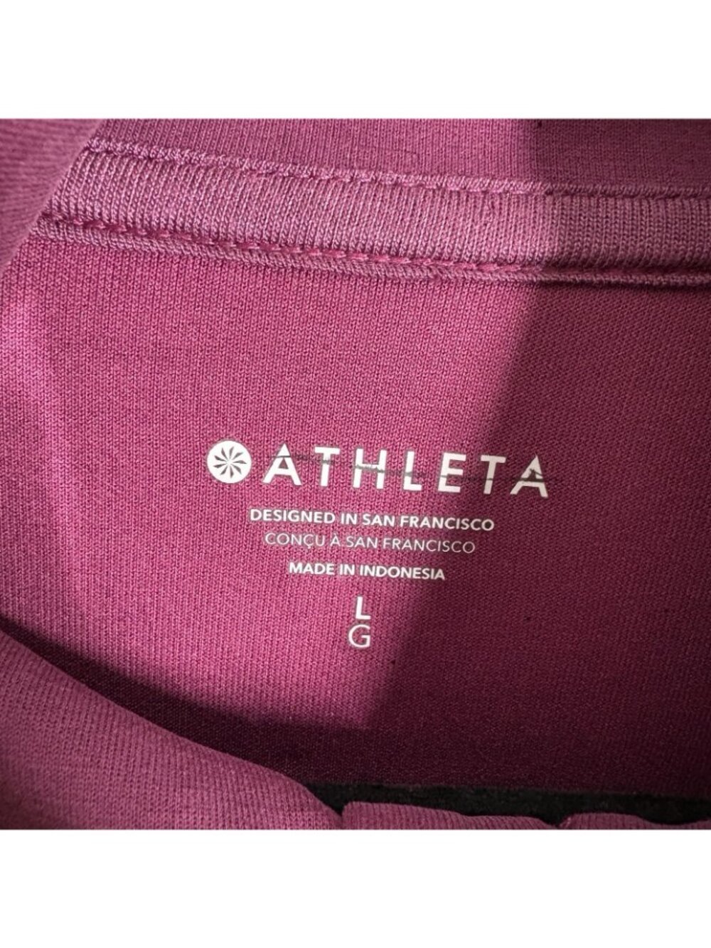 Athleta Women L Plum Cropped Seasoft Quarter Zip Pullover Sweatshirt NWOT - Picture 8 of 12
